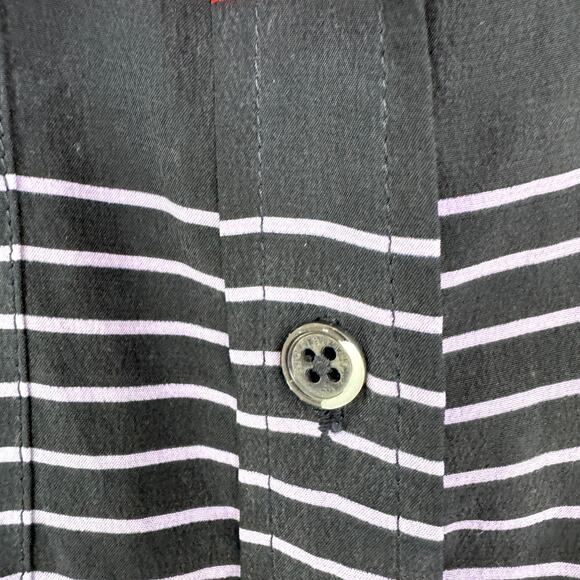 Equipment Womens Mini Shirt Dress Size M 100% Silk Stripe Button Flowy Blue - Picture 6 of 7